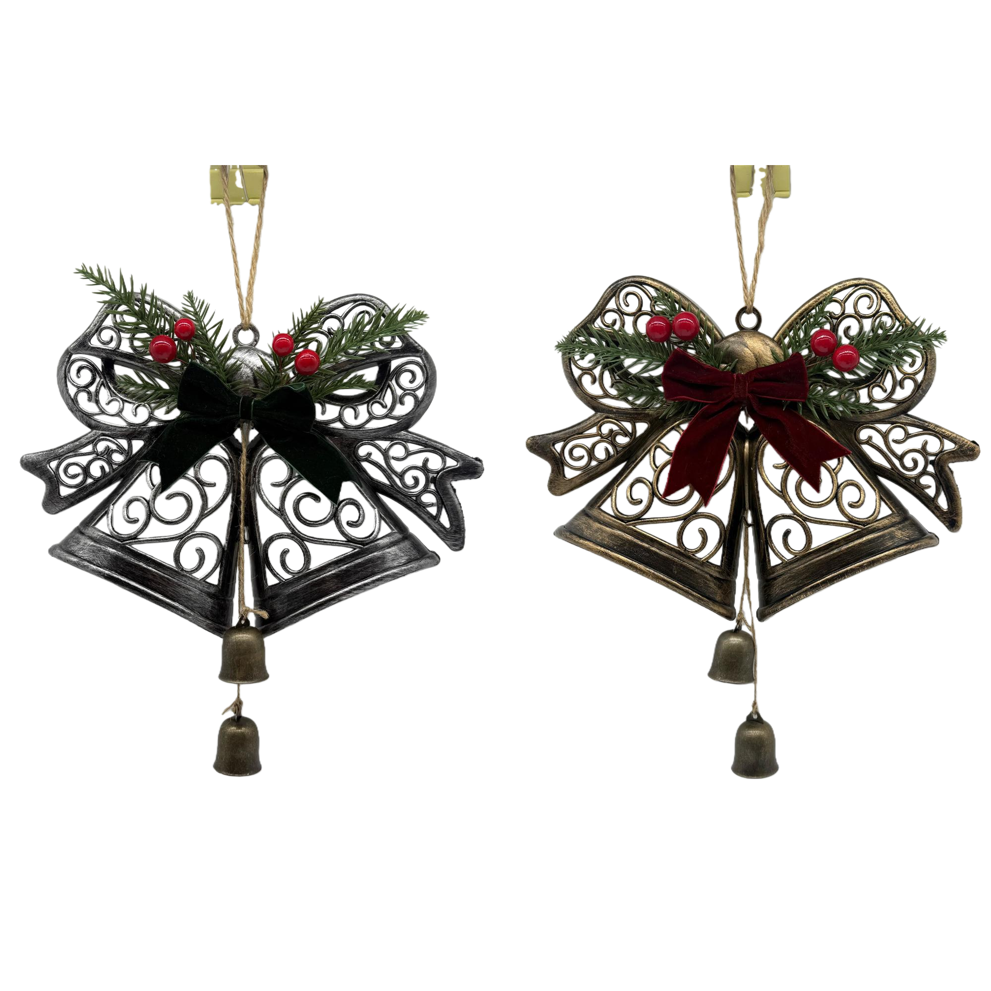 35x27cm Christmas retro bell flat clock pendant decoration Item Picture