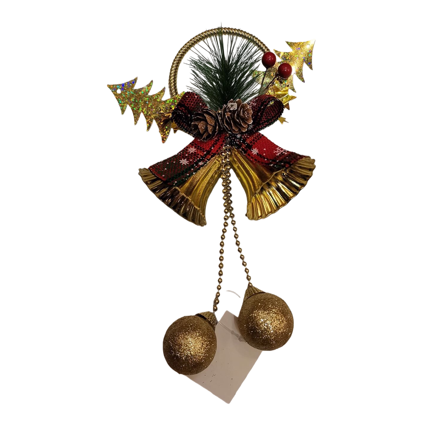 Creative and cute golden Christmas wind chime door hangers, window door hangers, wall hangers, Christmas decoration and arrangement items Item Picture