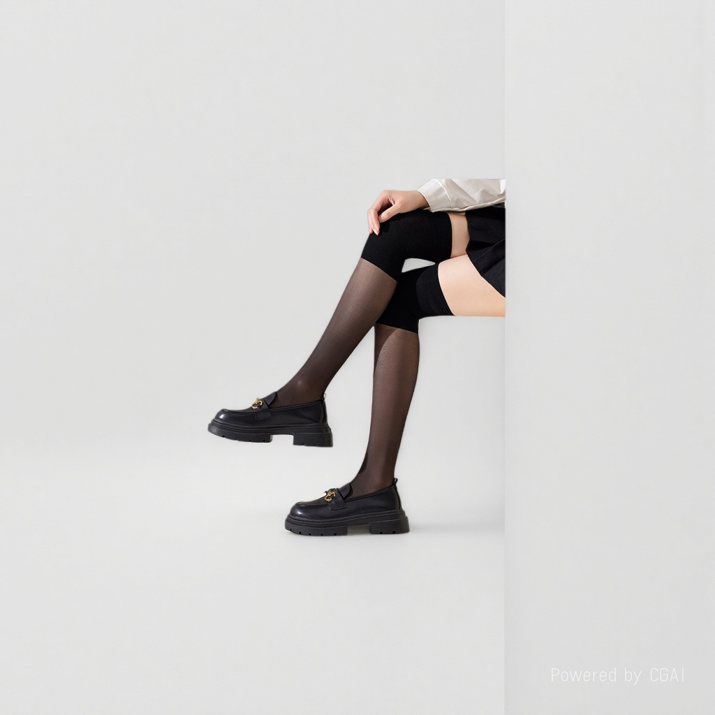 Black children's open-crotch stockings for girls, spring and autumn style, tower style leg skin care Specification image