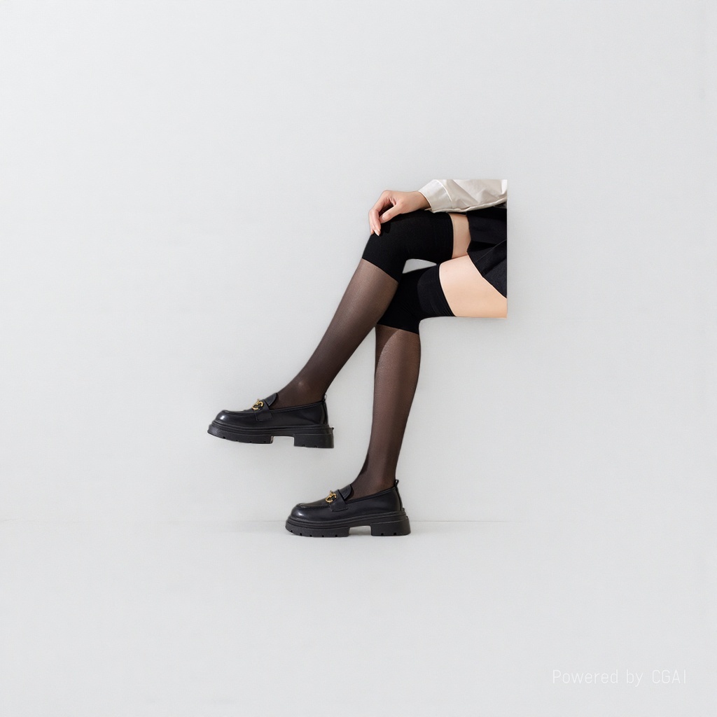 Black children's open-crotch stockings for girls, spring and autumn style, tower style leg skin care
