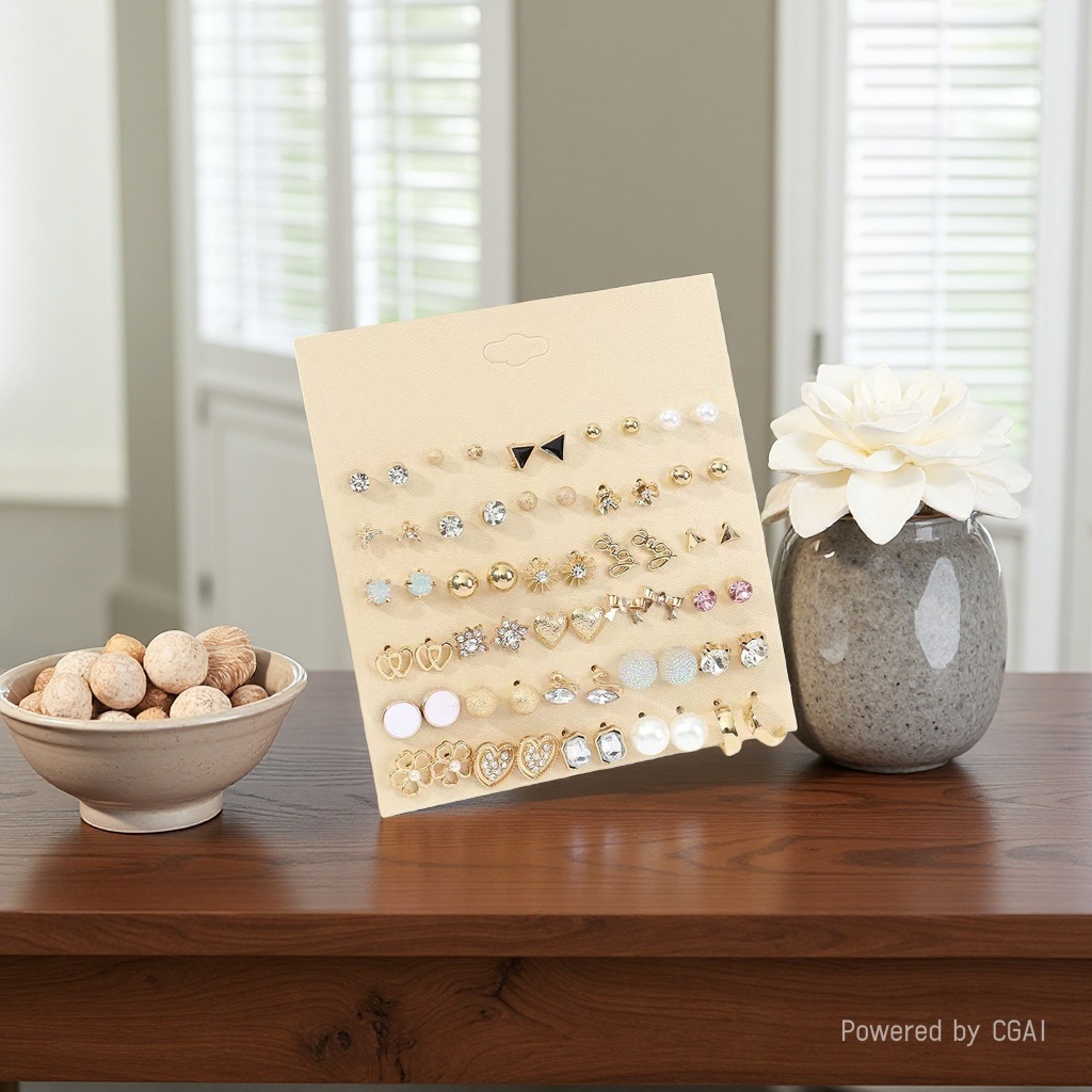 Cross-border bestsellers: Flower starfish earrings, butterfly earrings set, light luxury earrings, simple alloy stud earrings details Picture