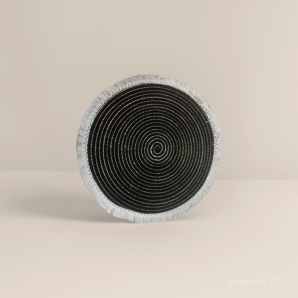 Round black plush patchwork floor mat, home pilgrimage blanket, sisal children's cute floor mat Application Scenario