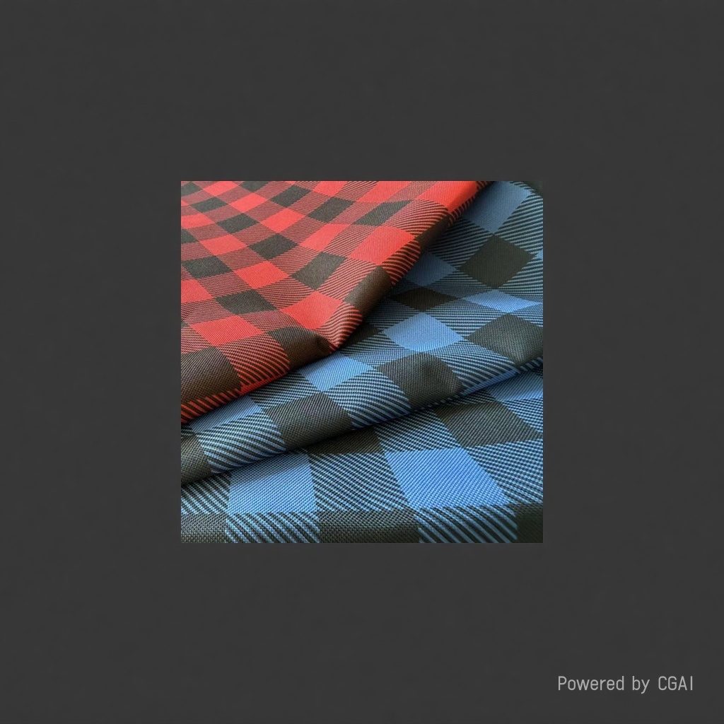 210T poliéster triple check plaid tela para embalaje - 2