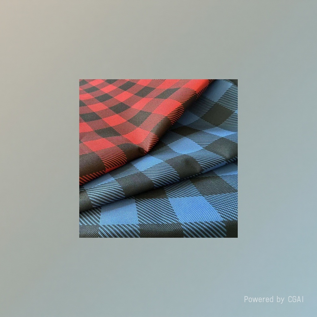 210T poliéster triple check plaid tela para embalaje - 3