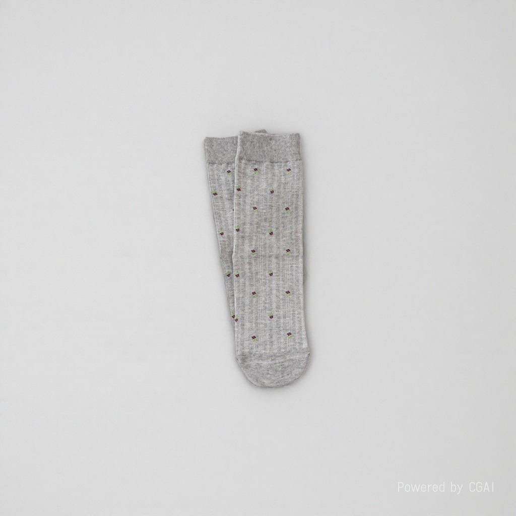 Grey cherry pattern socks, other socks 091012544 Specification image