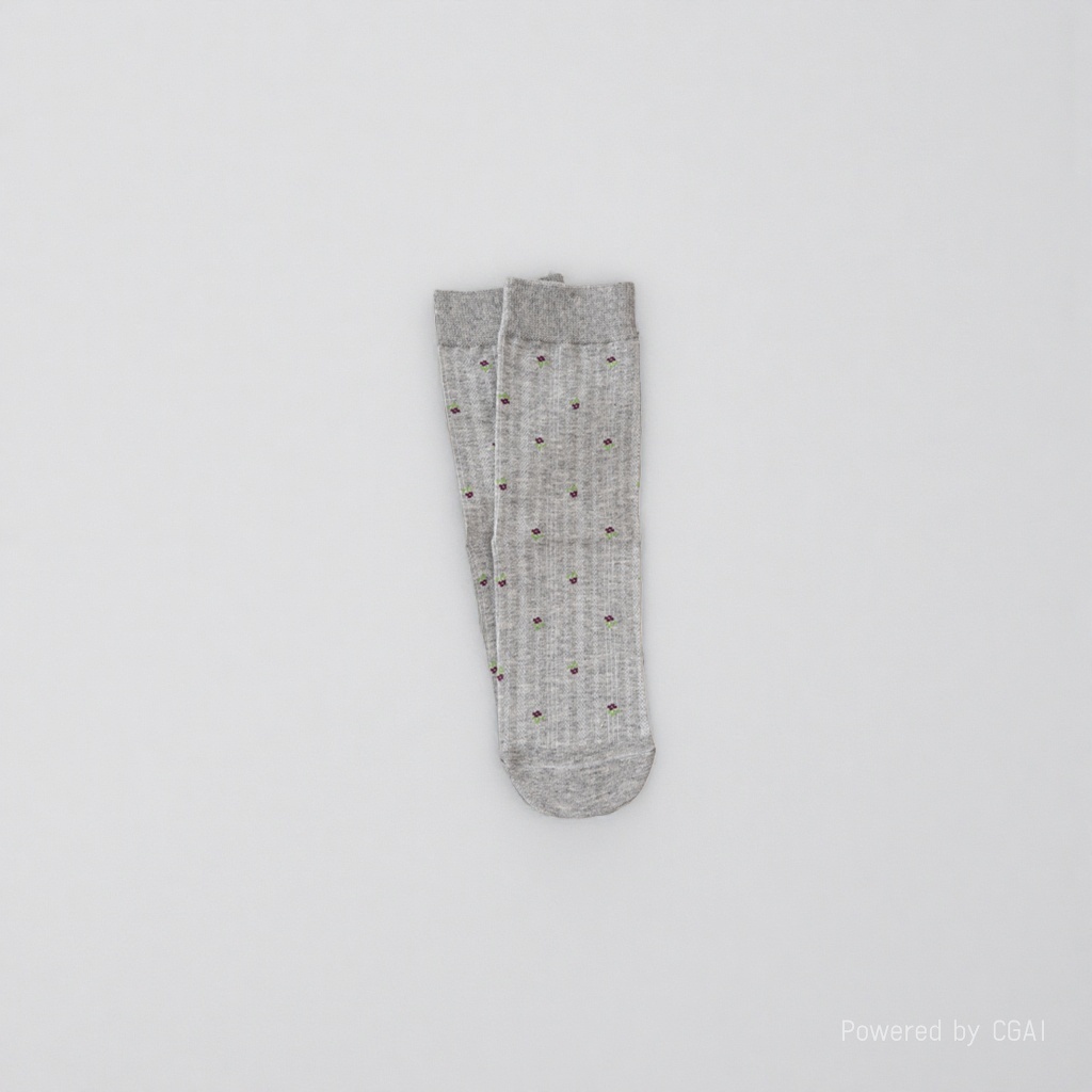 Grey cherry pattern socks, other socks 091012544 details Picture