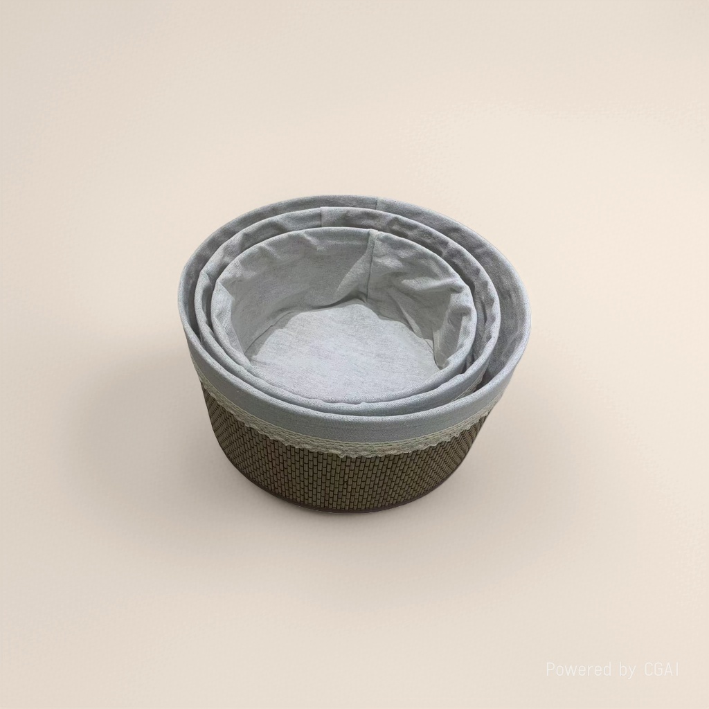 Woven texture circular storage basket, storage basket, woven storage box, organizing and storage Specification image