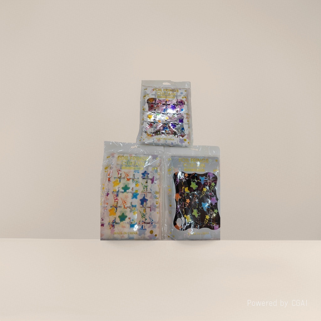 1X2 meters, 2 threads, colorful star-printed small square and large square door curtains, scene arrangement for Christmas decoration Application Scenario