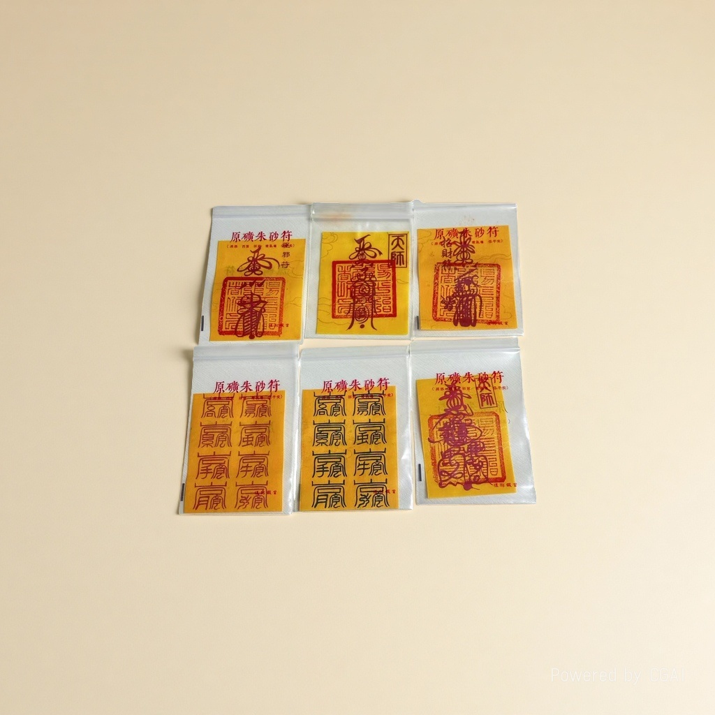 Putuo Mountain Golden Card, Yellow Talisman and Cinnabar Talisman Card to ward off evil spirits, ghosts, attract wealth and transform the Tai Sui 2025