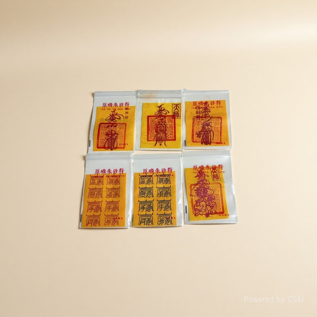 Putuo Mountain Golden Card, Yellow Talisman and Cinnabar Talisman Card to ward off evil spirits, ghosts, attract wealth and transform the Tai Sui 2025 details Picture