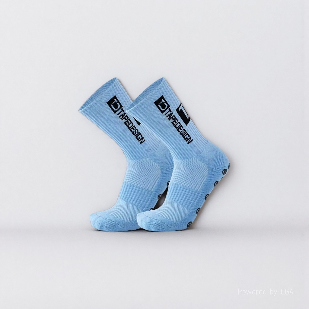 Light blue sporty casual cotton socks for men and women, long and trendy socks Application Scenario