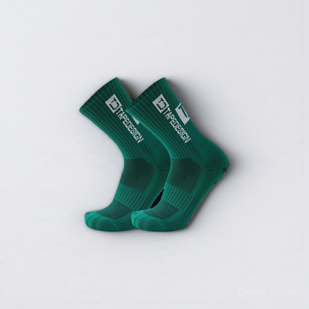 Green sporty casual cotton socks for men and women, long and trendy socks