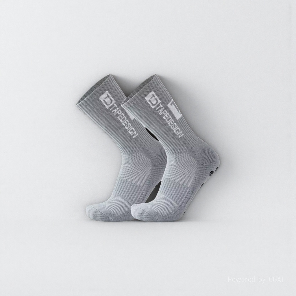 Grey sporty casual cotton socks for men and women, long and trendy socks