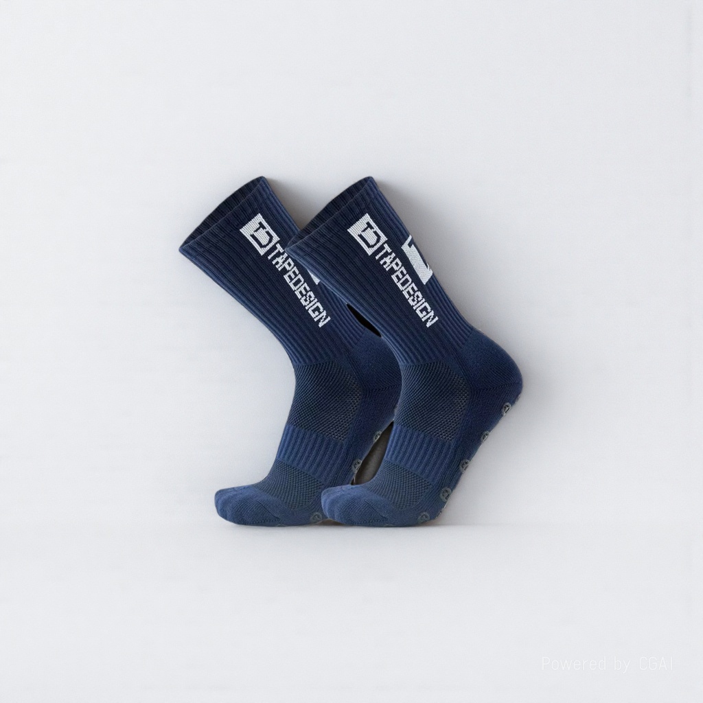 Dark blue sportswear casual cotton socks for men and women, long and trendy socks