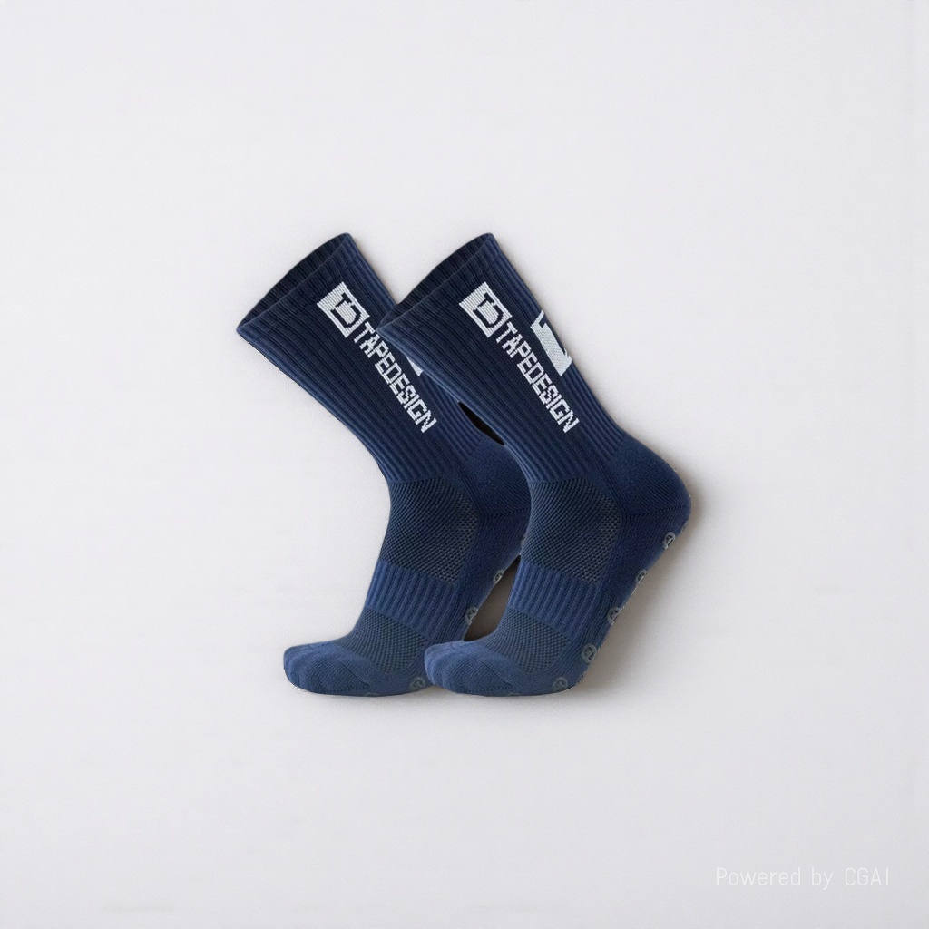 Dark blue sportswear casual cotton socks for men and women, long and trendy socks details Picture