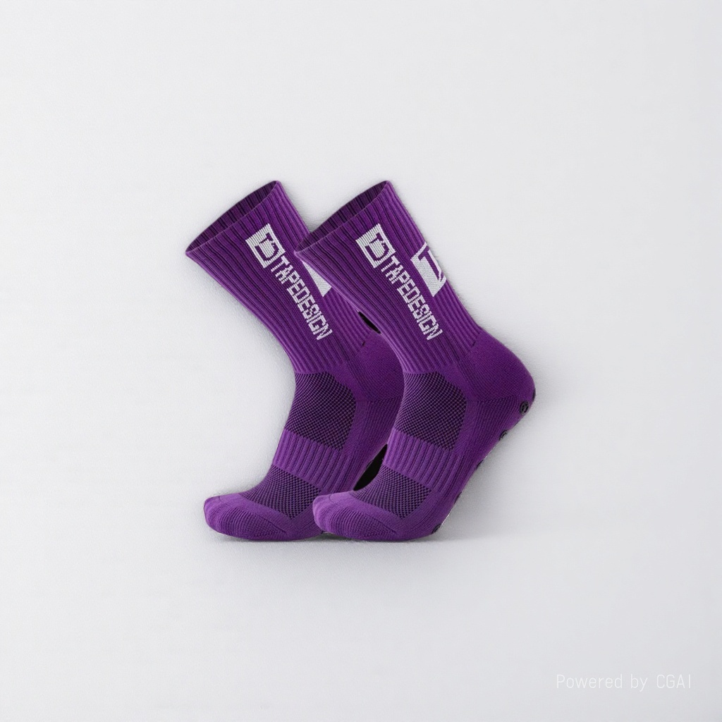 Purple sporty casual cotton socks for men and women, long and trendy socks details Picture