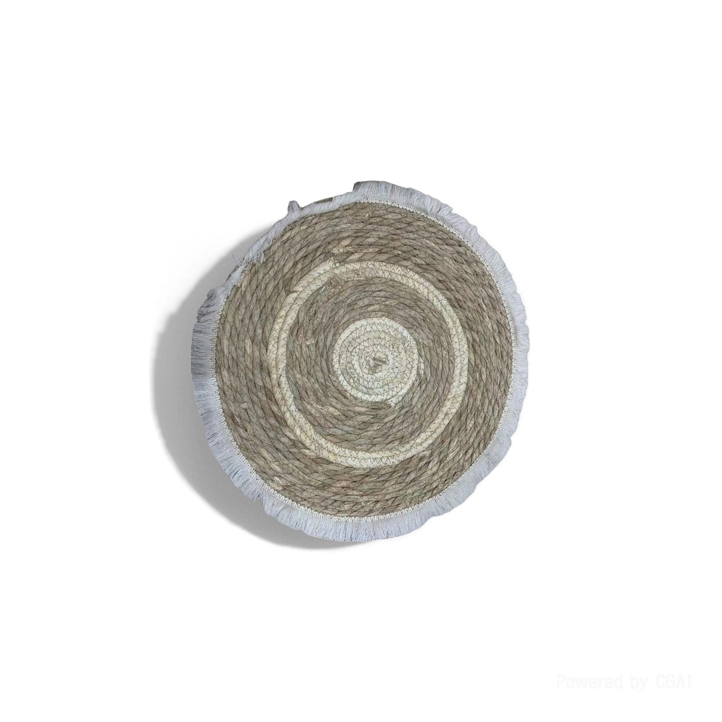 Woven circular plush patchwork floor mat, coconut coir door mat, children's climbing mat, moisture-proof outdoor leisure 093008166 details Picture