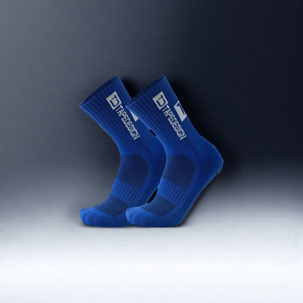 Blue sporty casual cotton socks for men and women, long and trendy socks