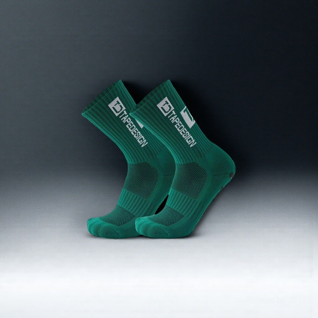 Green sporty casual cotton socks for men and women, long and trendy socks