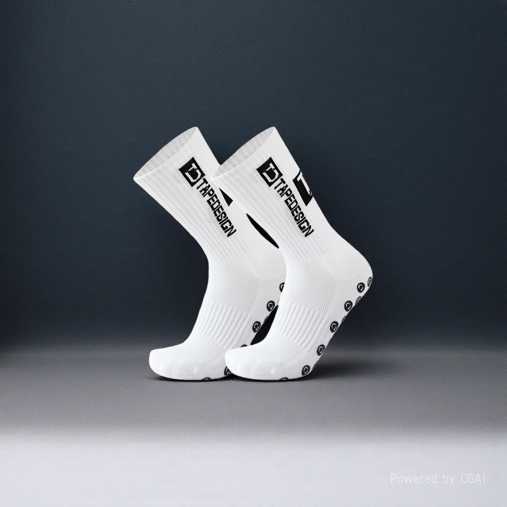 Sporty and casual cotton socks for men and women, long and trendy white with black logo Specification image