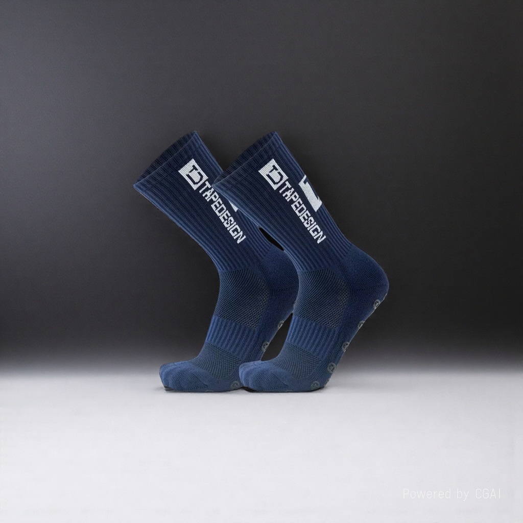 Dark blue sportswear casual cotton socks for men and women, long and trendy socks details Picture