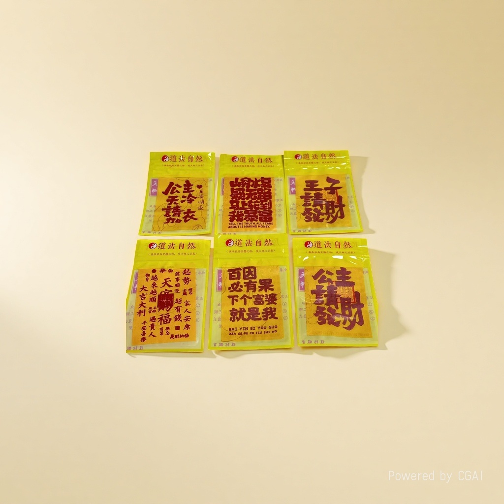 Yellow Tai Sui Gold Card cinnabar Talisman card of Putuo Mountain details Picture