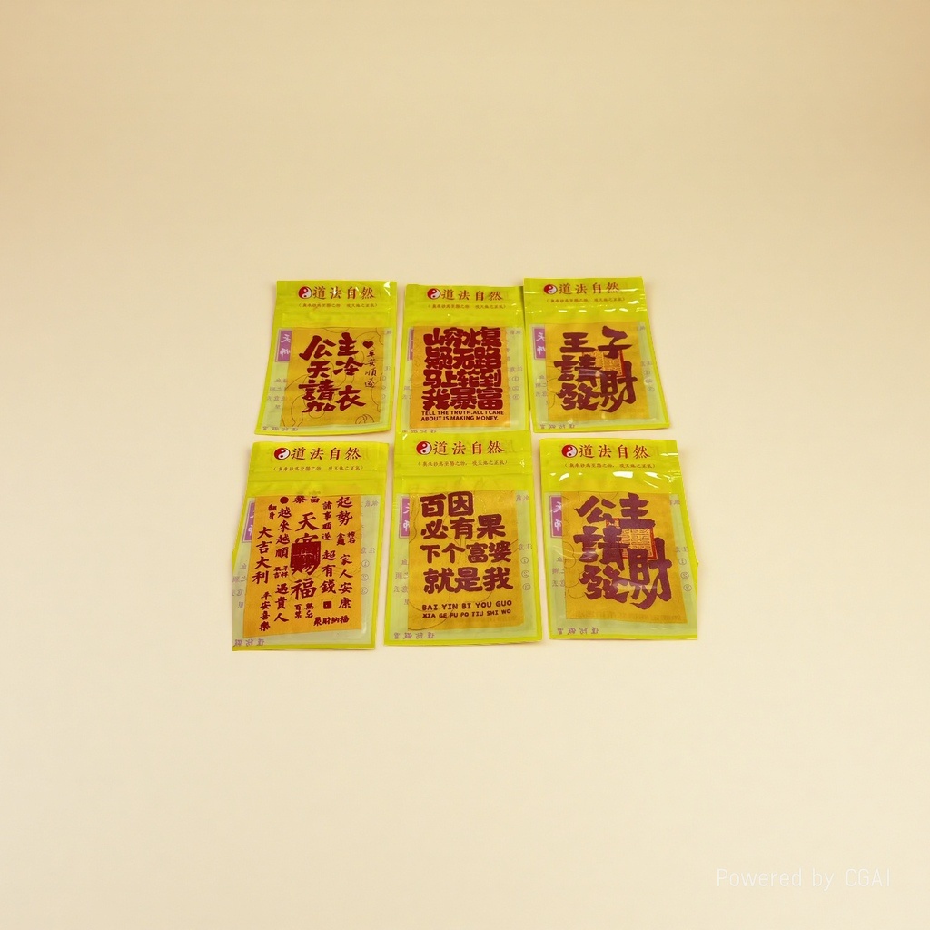 Yellow Tai Sui Gold Card cinnabar Talisman card of Putuo Mountain