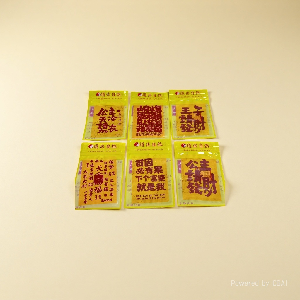 Yellow Tai Sui Gold Card cinnabar Talisman card of Putuo Mountain Specification image