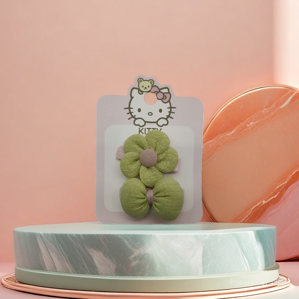 Hello Kitty Green Flower Acetate Grab Shark Clip Hairpin details Picture