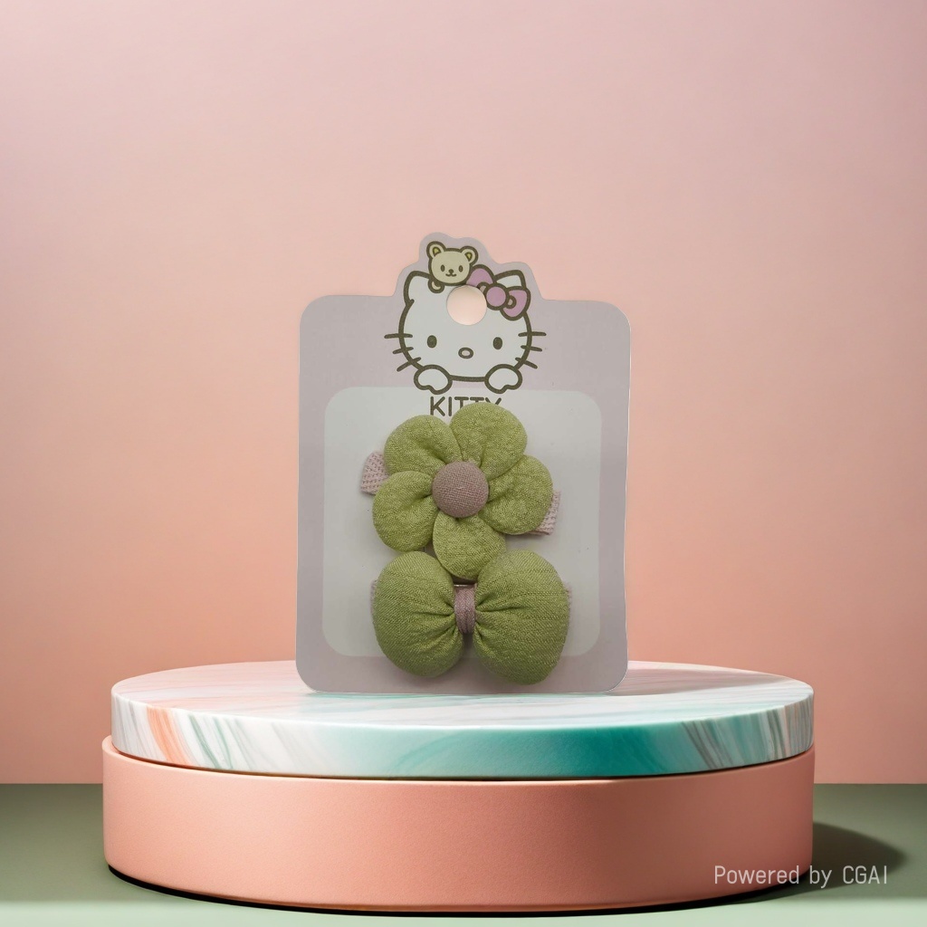Hello Kitty Green Flower Acetate Grab Shark Clip Hairpin Specification image