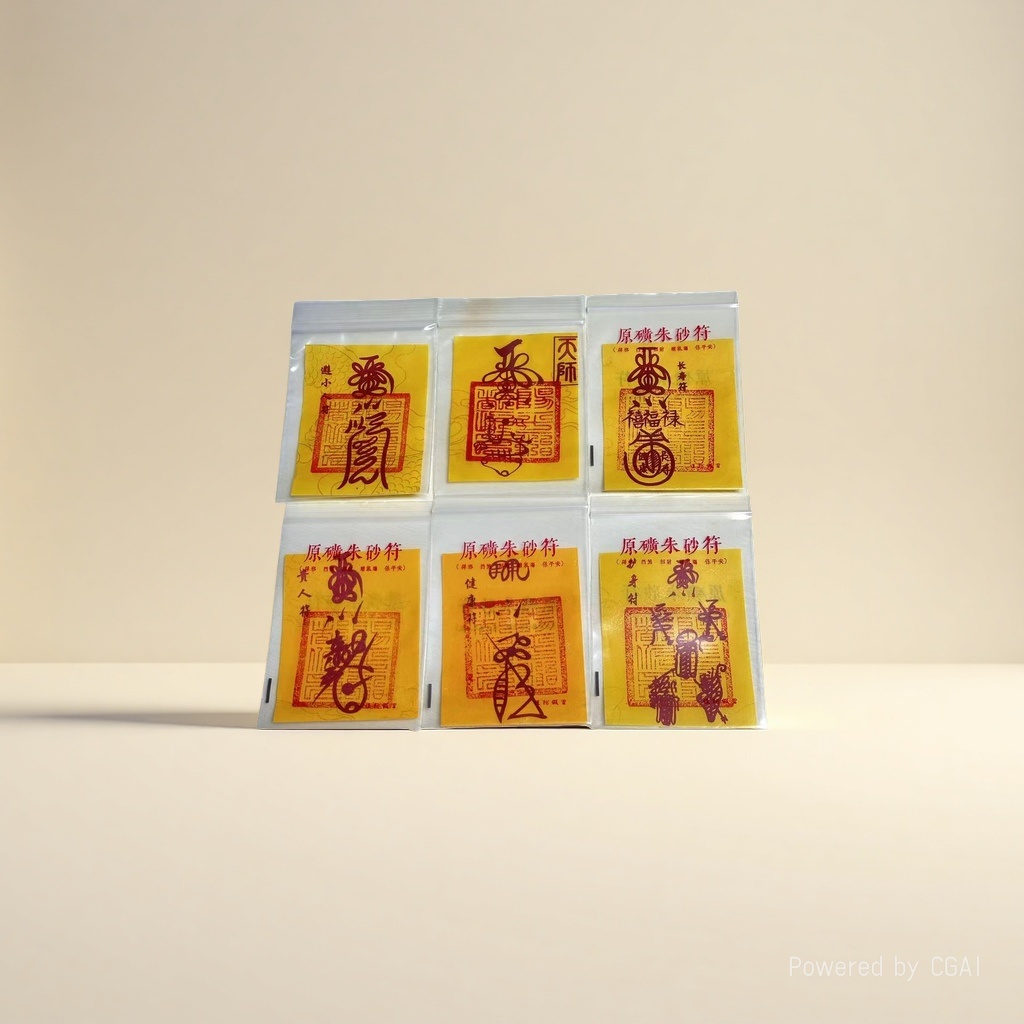 Putuo Mountain Golden Card Cinnabar Talisman Card: Warding off villains, Bringing children, Longevity, Noble People and Good Health Cinnabar Talisman Tai Sui Card Application Scenario