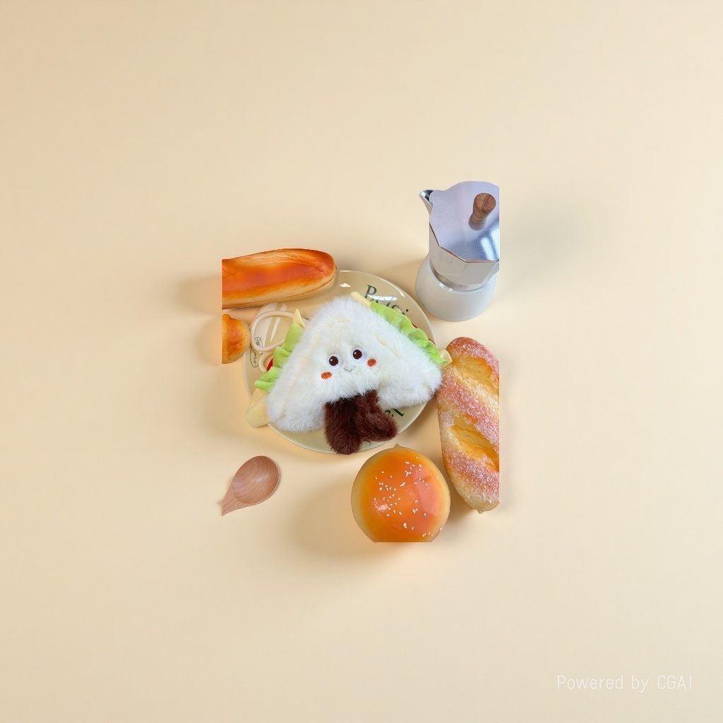 Cute internet-famous hamburger, French fries, pendant, plush toy doll, hot dog, birthday cake, bag, hanging decoration, keychain Application Scenario