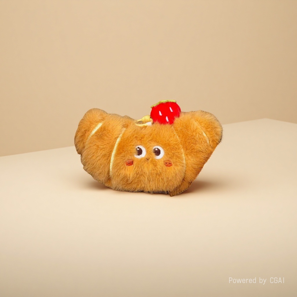 Creative plush croissant bread doll pendant, girlish, versatile food doll pendant, keychain back packaging Application Scenario
