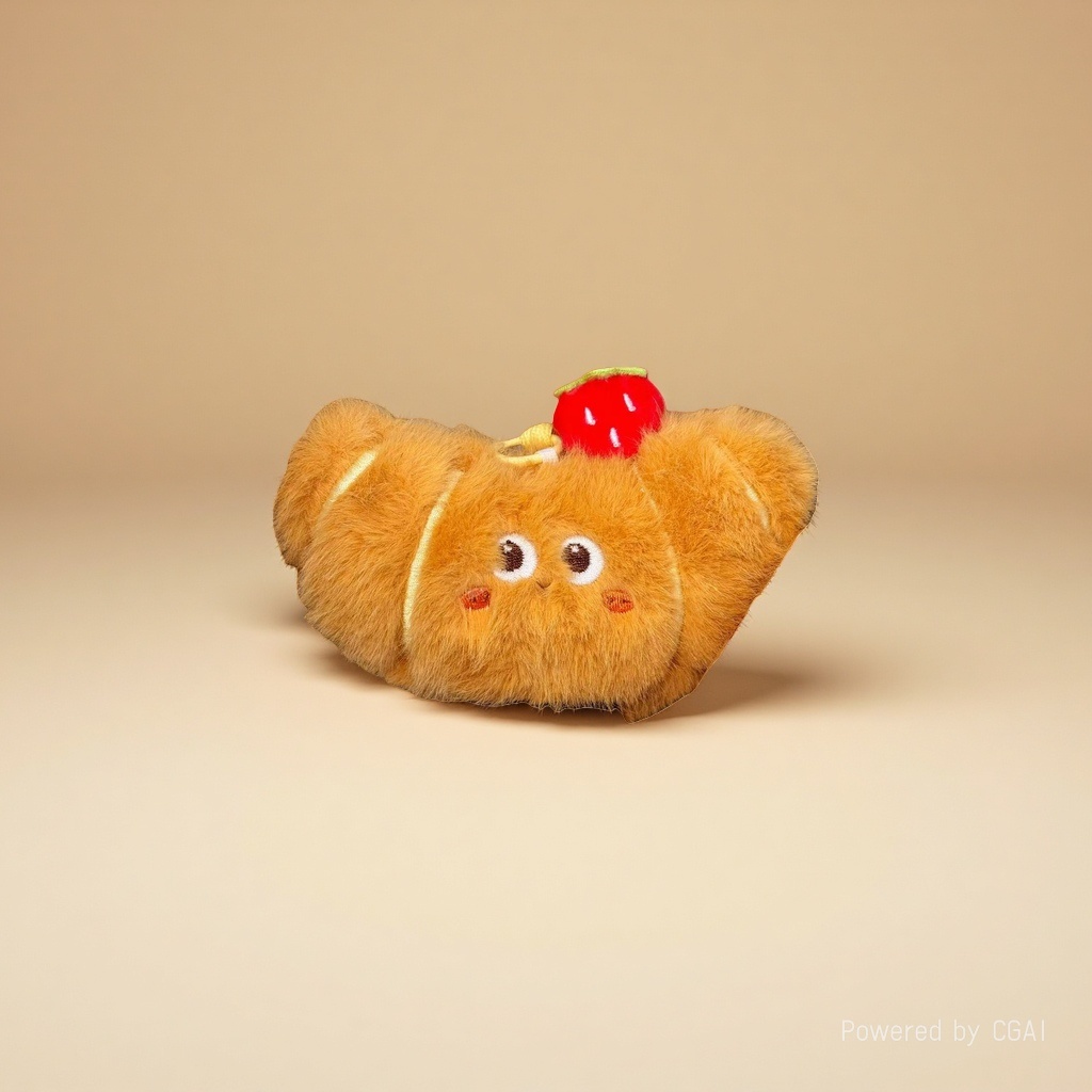 Creative plush croissant bread doll pendant, girlish, versatile food doll pendant, keychain back packaging