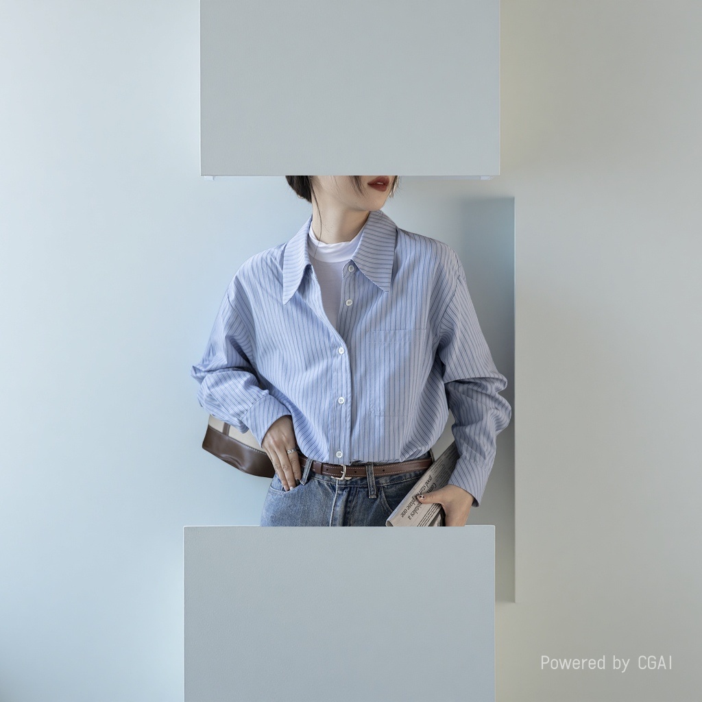 女装女式宽松时尚休闲/衬衣女长袖职业/老年夏天衣服/衬衫领内衬/苎麻套装产品图