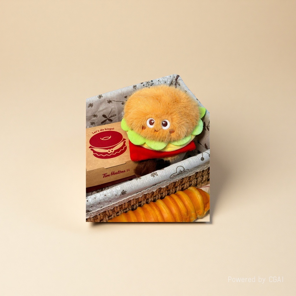 Original cute hamburger, palm treasure, French fries pendant, plush toy, table companion, figurine, hot dog, birthday cake