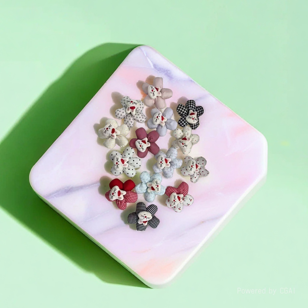 Korean sweet candy-colored heart-shaped bow hair band, girls' ponytail hair tie, versatile children's bun hair sausage band Application Scenario