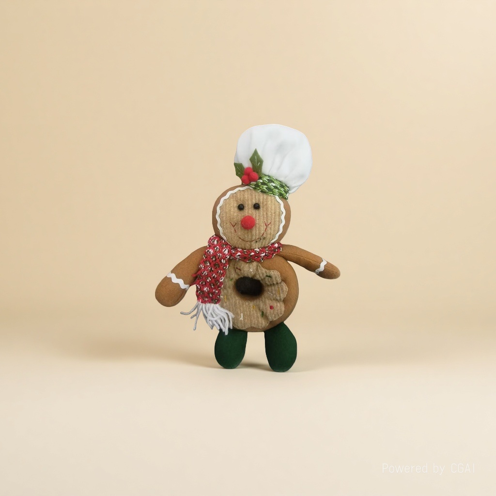 Christmas gingerbread man doll doll, festive decorative plush toy details Picture