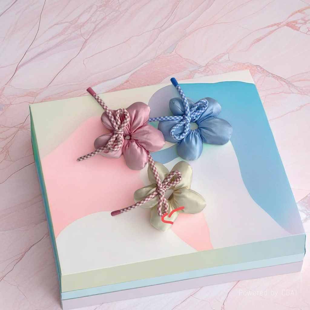 Korean-style bow lace large intestine hair tie for women, oversized tied hair, laid-back style headband headwear