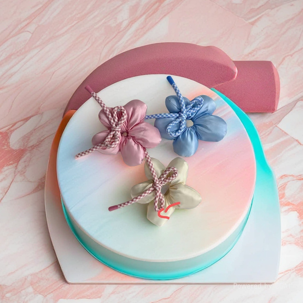 Korean-style bow lace large intestine hair tie for women, oversized tied hair, laid-back style headband headwear Specification image