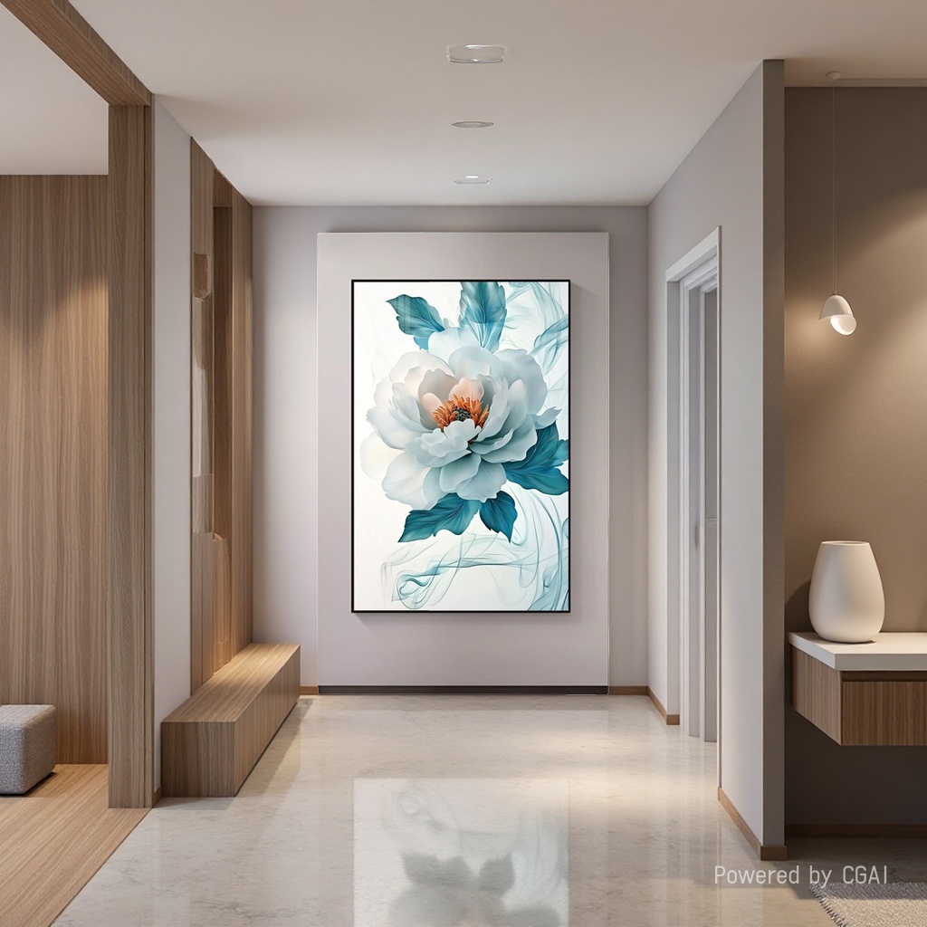 Modern floral fabric violin decorative painting, mural hanging painting, diamond electricity meter box decorative painting Application Scenario