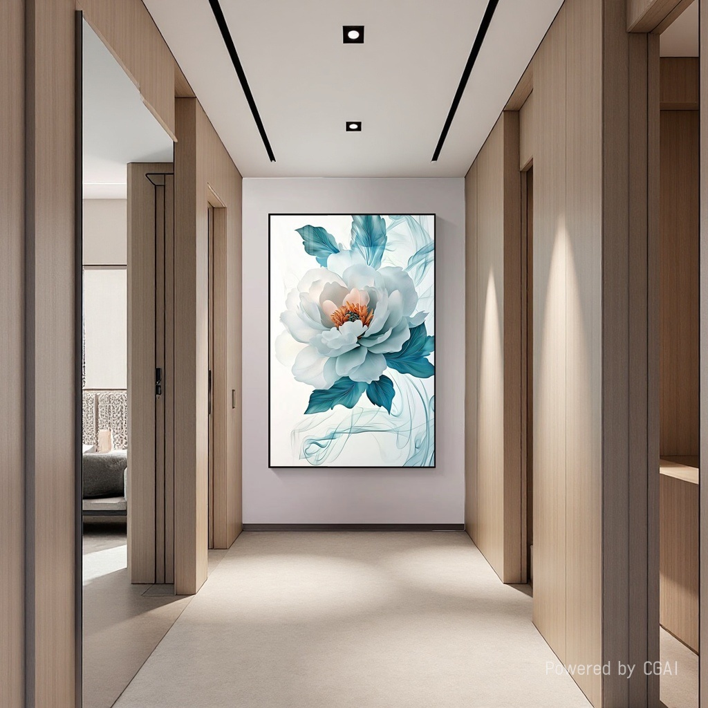Modern floral fabric violin decorative painting, mural hanging painting, diamond electricity meter box decorative painting