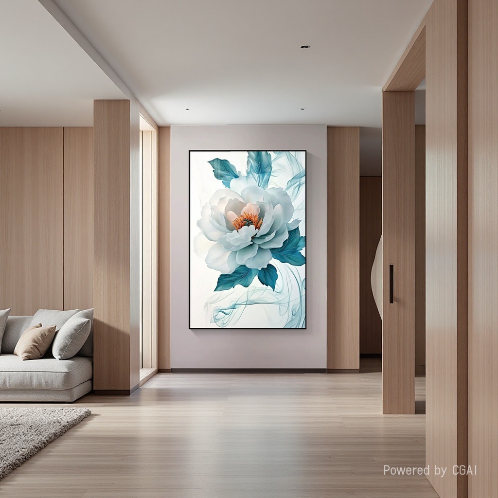 Modern floral fabric violin decorative painting, mural hanging painting, diamond electricity meter box decorative painting details Picture