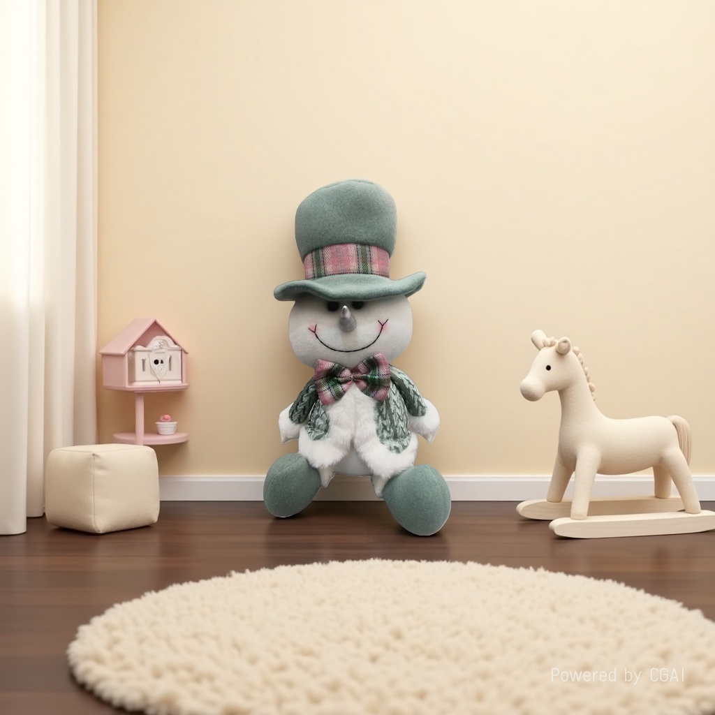 Christmas snowman, green hat doll, Christmas gift, souvenir, Christmas decorative doll Specification image