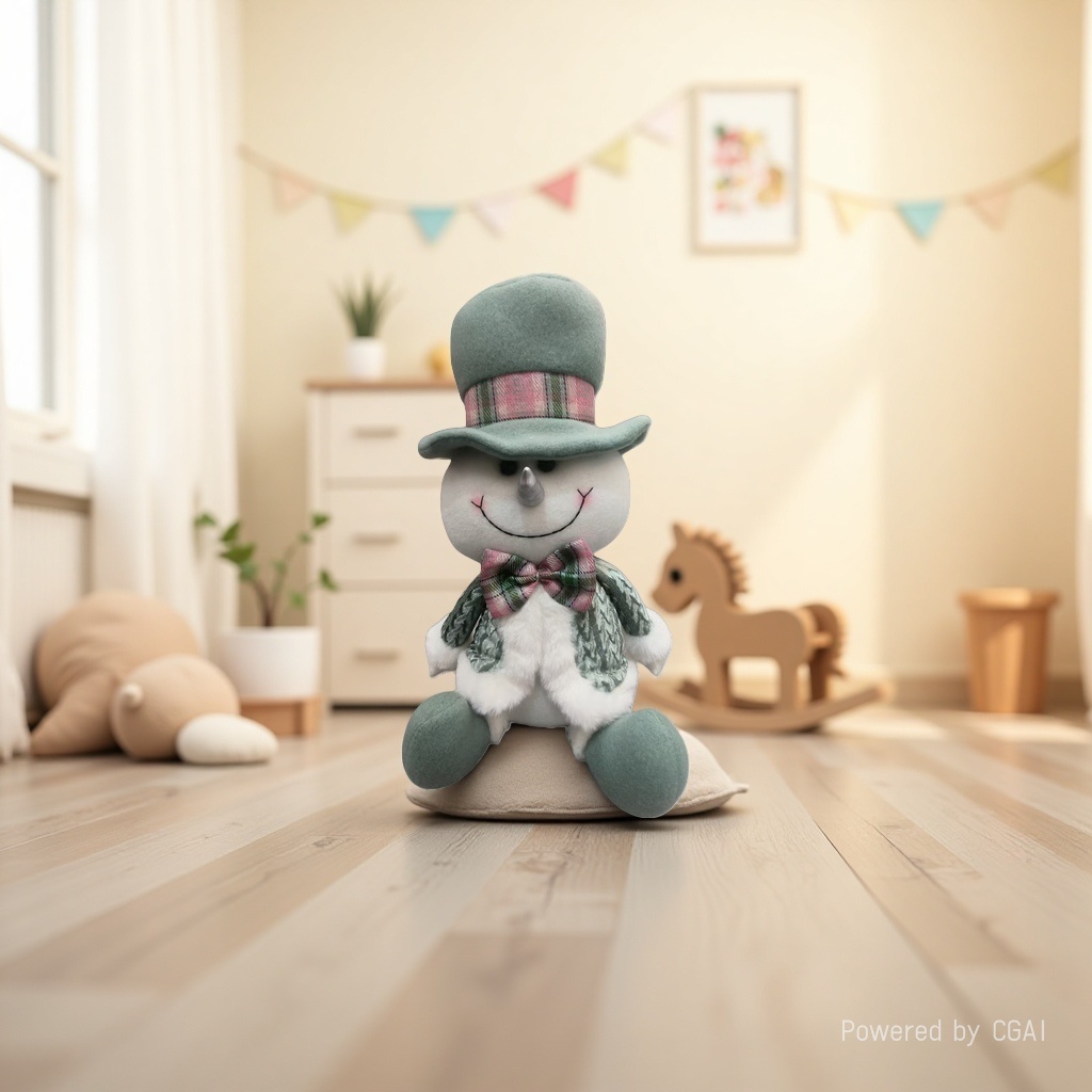 Christmas snowman, green hat doll, Christmas gift, souvenir, Christmas decorative doll