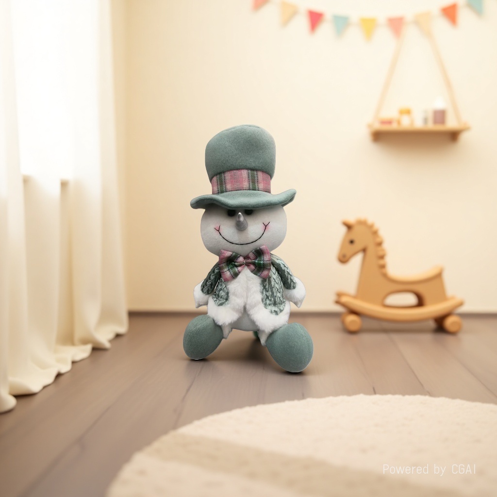 Christmas snowman, green hat doll, Christmas gift, souvenir, Christmas decorative doll details Picture