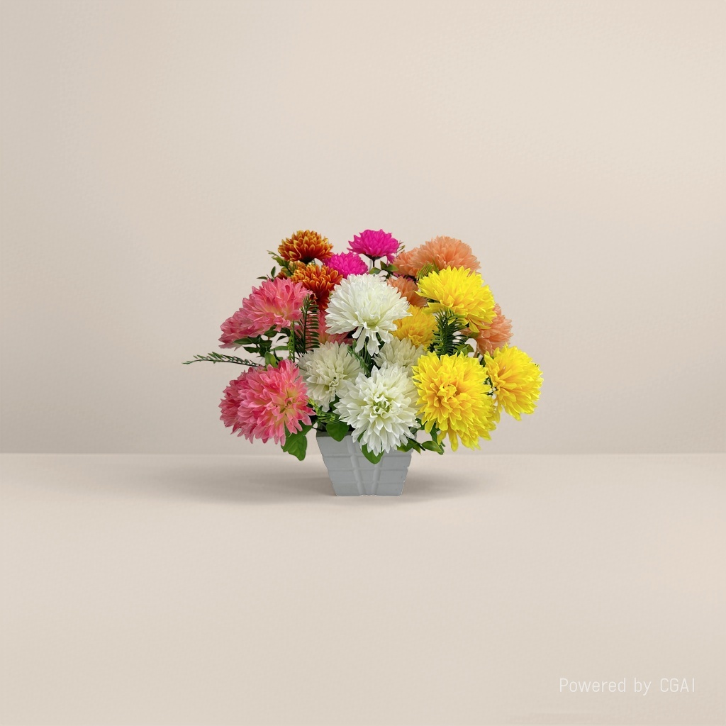 Fresh flower art products, colorful chrysanthemum bouquets, cross-border frillon flower mud, frillon grab paper art, crepe paper Specification image