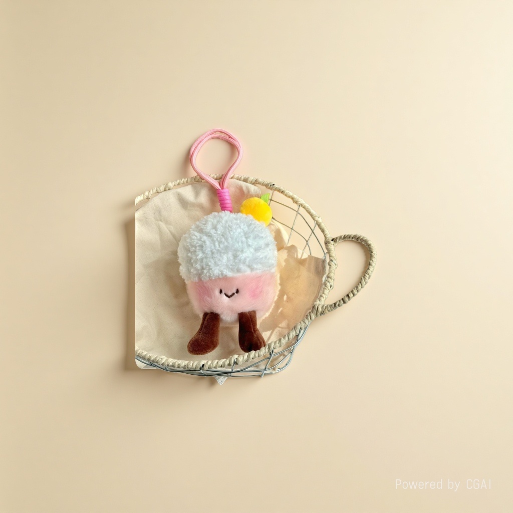 Super cute and adorable Q-version plush cake figurine pendant, a heartwarming girl's table companion, dessert doll plush toy details Picture