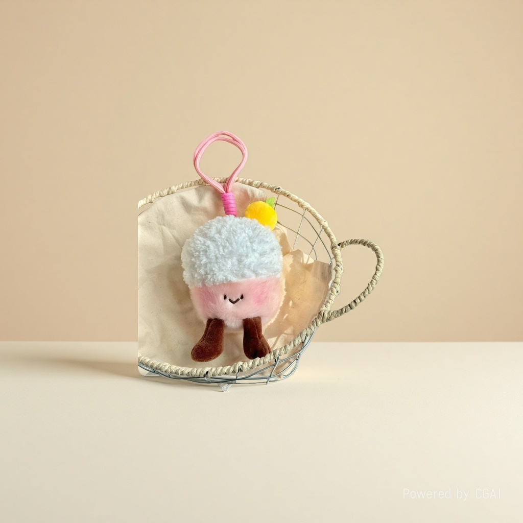Super cute and adorable Q-version plush cake figurine pendant, a heartwarming girl's table companion, dessert doll plush toy