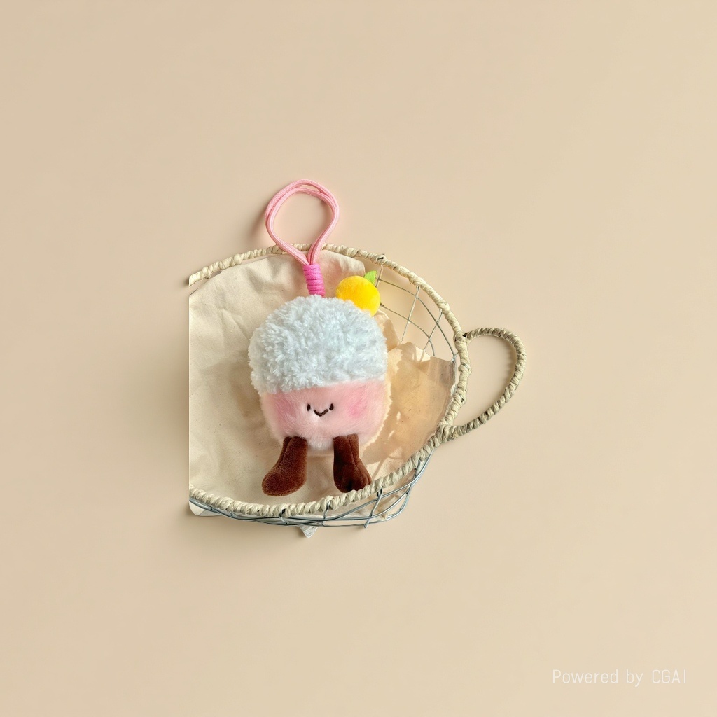 Super cute and adorable Q-version plush cake figurine pendant, a heartwarming girl's table companion, dessert doll plush toy Application Scenario